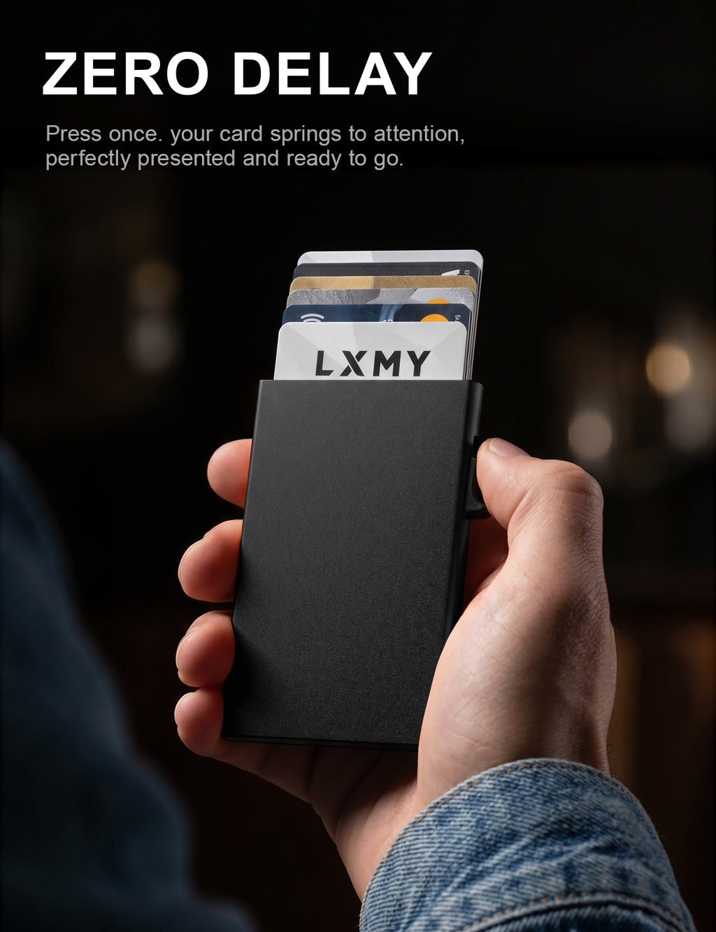 Card Holder Wallet, Credit Card Holder RFID Blocking, Minimalist Pop Up Wallet, Aluminum Slim Metal Wallet for Men & Women