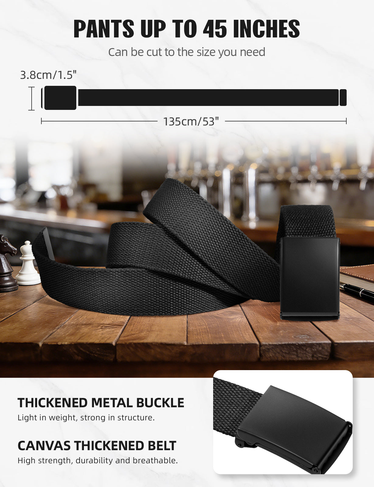 Belts for Men,Work Belts for Men,Mens Adjustable Canvas Fabric Nylon Golf Belt Fits Anywhere