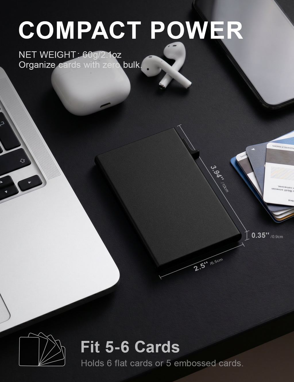 Card Holder Wallet, Credit Card Holder RFID Blocking, Minimalist Pop Up Wallet, Aluminum Slim Metal Wallet for Men & Women