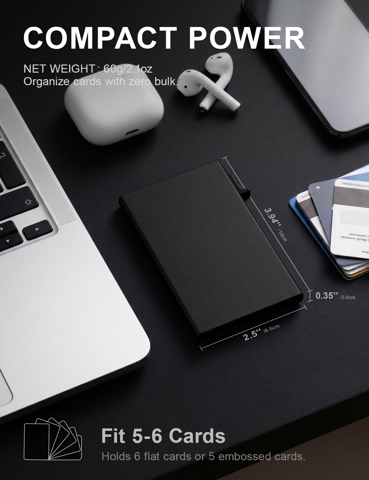 Card Holder Wallet, Credit Card Holder RFID Blocking, Minimalist Pop Up Wallet, Aluminum Slim Metal Wallet for Men & Women